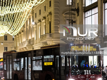 Italian shoppers browse Christmas gifts in central Rome, Italy, on December 18, 2024. Consumer activity in the run-up to Christmas is key to...