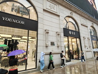 The newly opened Youngor Clothing Mall is on Nanjing Road pedestrian street in Shanghai, China, on October 15, 2024. (