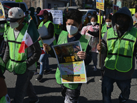 Mexican migrants who have been deported from the United States to Mexico, families seeking asylum, and activists demonstrate for migrants' r...