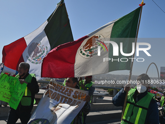 Mexican migrants who have been deported from the United States to Mexico, families seeking asylum, and activists demonstrate for migrants' r...