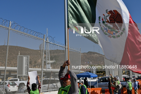 A Mexican migrant who is deported from the United States to Mexico, along with families seeking asylum and activists, demonstrates the need...