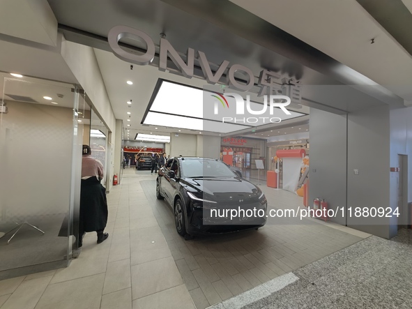 Nio's ONVO new energy vehicle is displayed at Jinyuan Shopping Center, Beijing's largest shopping and leisure complex, in Beijing, China, on...