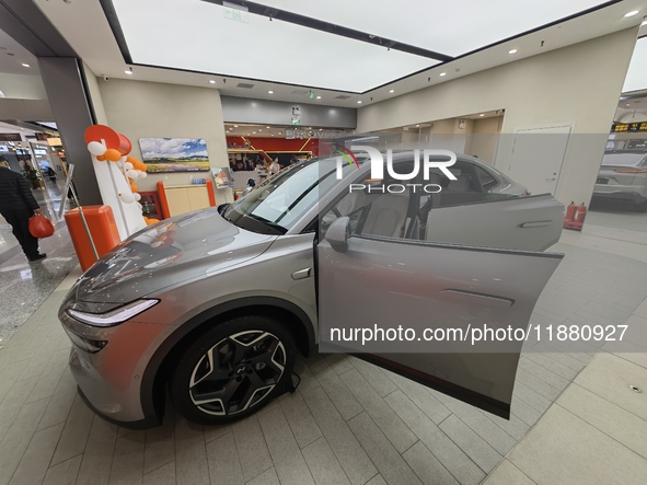 Nio's ONVO new energy vehicle is displayed at Jinyuan Shopping Center, Beijing's largest shopping and leisure complex, in Beijing, China, on...