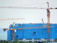 A real estate project under construction is seen in Yantai, Shandong province, China, on December 15, 2024. (