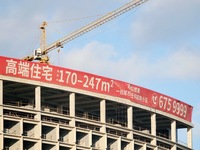 A real estate project under construction is seen in Yantai, Shandong province, China, on December 15, 2024. (