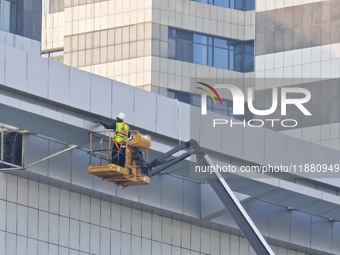 A real estate project under construction is seen in Yantai, Shandong province, China, on December 15, 2024. (