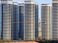 A real estate project under construction is seen in Yantai, Shandong province, China, on December 15, 2024. (