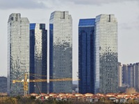 A real estate project under construction is seen in Yantai, Shandong province, China, on December 15, 2024. (