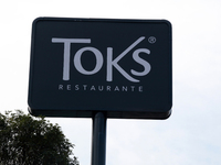 The logo of the Mexican family restaurant company Toks is seen in Mexico City, Mexico, on December 18, 2024. (