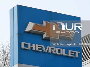 The logo of car and truck manufacturer Chevrolet is seen in Mexico City, Mexico, on December 18, 2024. (