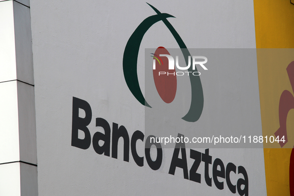 The logo of the Mexican multiple banking company belonging to Grupo Salinas, Banco Azteca, is seen on a facade in Mexico City, Mexico, on De...