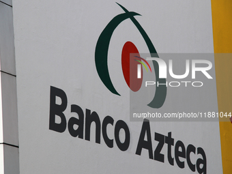 The logo of the Mexican multiple banking company belonging to Grupo Salinas, Banco Azteca, is seen on a facade in Mexico City, Mexico, on De...