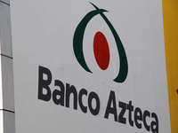 The logo of the Mexican multiple banking company belonging to Grupo Salinas, Banco Azteca, is seen on a facade in Mexico City, Mexico, on De...