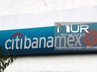 The logo of the Mexican financial company Grupo Financiero Citibanamex is seen on a facade in Mexico City, Mexico, on December 18, 2024. (