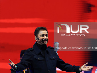 Indian singer Sukhwinder Singh performs during the concert 'EK Shaam Jaipur Ke Naam' organized by JMC Greater at Albert Hall Museum in Jaipu...