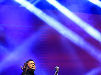 Indian singer Sukhwinder Singh performs during the concert 'EK Shaam Jaipur Ke Naam' organized by JMC Greater at Albert Hall Museum in Jaipu...