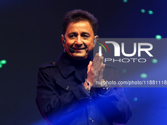 Indian singer Sukhwinder Singh performs during the concert 'EK Shaam Jaipur Ke Naam' organized by JMC Greater at Albert Hall Museum in Jaipu...