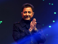 Indian singer Sukhwinder Singh performs during the concert 'EK Shaam Jaipur Ke Naam' organized by JMC Greater at Albert Hall Museum in Jaipu...