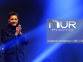 Indian singer Sukhwinder Singh performs during the concert 'EK Shaam Jaipur Ke Naam' organized by JMC Greater at Albert Hall Museum in Jaipu...