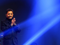 Indian singer Sukhwinder Singh performs during the concert 'EK Shaam Jaipur Ke Naam' organized by JMC Greater at Albert Hall Museum in Jaipu...