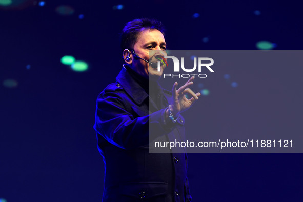 Indian singer Sukhwinder Singh performs during the concert 'EK Shaam Jaipur Ke Naam' organized by JMC Greater at Albert Hall Museum in Jaipu...