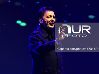 Indian singer Sukhwinder Singh performs during the concert 'EK Shaam Jaipur Ke Naam' organized by JMC Greater at Albert Hall Museum in Jaipu...