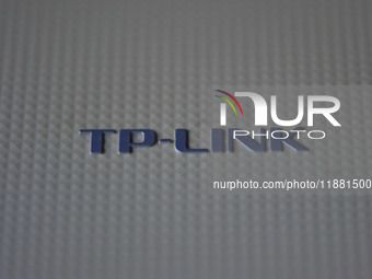 The logo of TP-Link appears on the products of router manufacturer TP-Link in Fuyang, China, on December 19, 2024. (