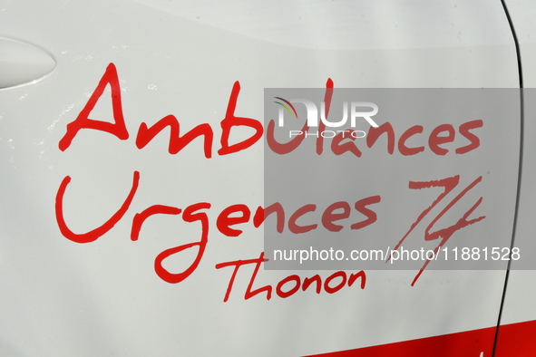 A strike occurs at Lake Geneva hospitals in Thonon les Bains, Haute Savoie, on December 18, 2024. 