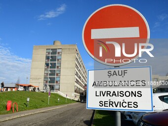 A strike occurs at Lake Geneva hospitals in Thonon les Bains, Haute Savoie, on December 18, 2024. (