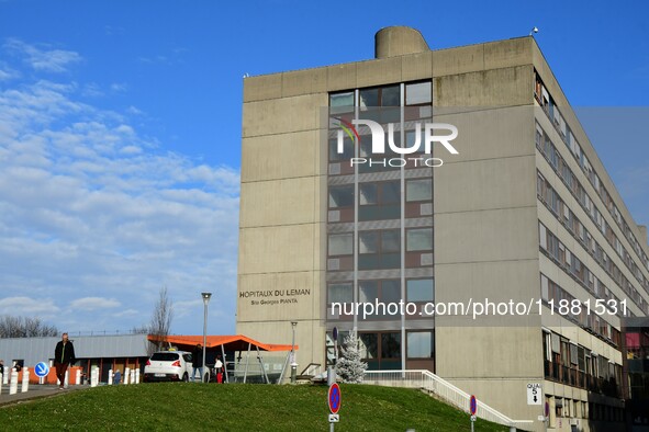 A strike occurs at Lake Geneva hospitals in Thonon les Bains, Haute Savoie, on December 18, 2024. 