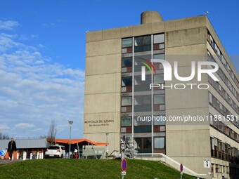 A strike occurs at Lake Geneva hospitals in Thonon les Bains, Haute Savoie, on December 18, 2024. (