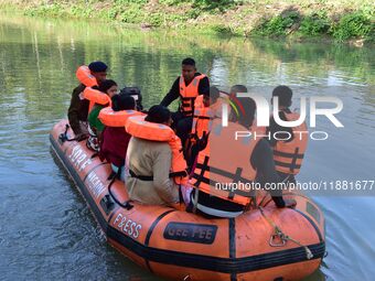 Team members of the District Disaster Management Authority (DDMA), Nagaon, and the National Disaster Management Authority (NDMA) take part i...