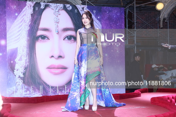 Taiwanese female singer Yuki Hsu attends a listening session for her new album in Taipei, Taiwan Province, China, on December 19, 2024. 