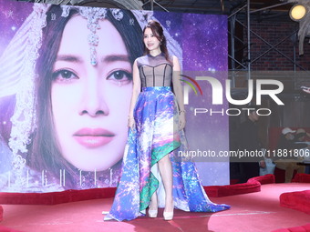 Taiwanese female singer Yuki Hsu attends a listening session for her new album in Taipei, Taiwan Province, China, on December 19, 2024. (