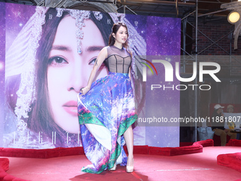 Taiwanese female singer Yuki Hsu attends a listening session for her new album in Taipei, Taiwan Province, China, on December 19, 2024. (