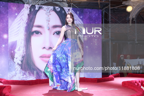 Taiwanese female singer Yuki Hsu attends a listening session for her new album in Taipei, Taiwan Province, China, on December 19, 2024. 