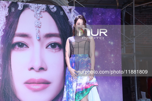 Taiwanese female singer Yuki Hsu attends a listening session for her new album in Taipei, Taiwan Province, China, on December 19, 2024. 