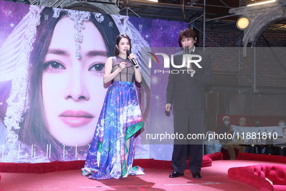 Taiwanese female singer Yuki Hsu attends a listening session for her new album in Taipei, Taiwan Province, China, on December 19, 2024. 