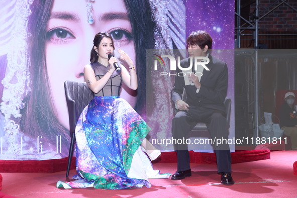 Taiwanese female singer Yuki Hsu attends a listening session for her new album in Taipei, Taiwan Province, China, on December 19, 2024. 