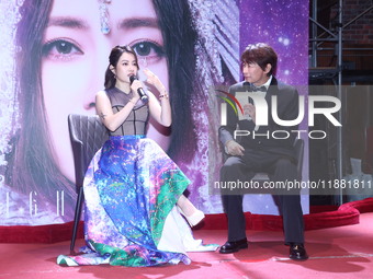 Taiwanese female singer Yuki Hsu attends a listening session for her new album in Taipei, Taiwan Province, China, on December 19, 2024. (