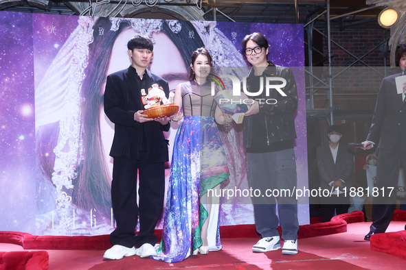 Taiwanese female singer Yuki Hsu attends a listening session for her new album in Taipei, Taiwan Province, China, on December 19, 2024. 