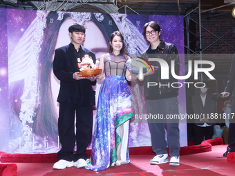 Taiwanese female singer Yuki Hsu attends a listening session for her new album in Taipei, Taiwan Province, China, on December 19, 2024. (