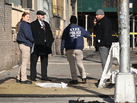 An unidentified man is shot and killed in the Mount Hope section of Bronx, New York, United States, on December 19, 2024. On Thursday mornin...