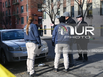 An unidentified man is shot and killed in the Mount Hope section of Bronx, New York, United States, on December 19, 2024. On Thursday mornin...