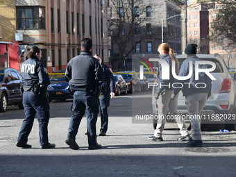 An unidentified man is shot and killed in the Mount Hope section of Bronx, New York, United States, on December 19, 2024. On Thursday mornin...