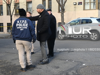 An unidentified man is shot and killed in the Mount Hope section of Bronx, New York, United States, on December 19, 2024. On Thursday mornin...