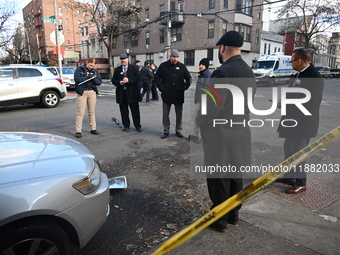 An unidentified man is shot and killed in the Mount Hope section of Bronx, New York, United States, on December 19, 2024. On Thursday mornin...