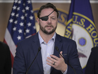 US Congressman Dan Crenshaw (R-TX) speaks about the House Task Force to combat the Mexican Drug Cartel in Washington DC, USA, on December 19...