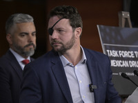 US Congressman Dan Crenshaw (R-TX) speaks about the House Task Force to combat the Mexican Drug Cartel in Washington DC, USA, on December 19...