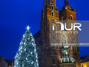 The Christmas tree, which has been recognized by Time Out magazine as the most beautiful in the world., is seen at the Main Square in Krakow...